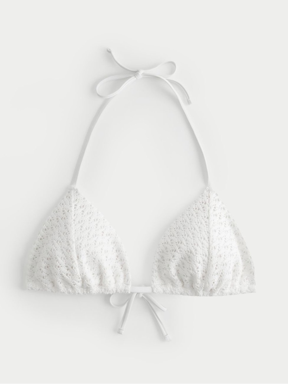Hollister Women's White Crochet-style String Triangle Bikini Top
